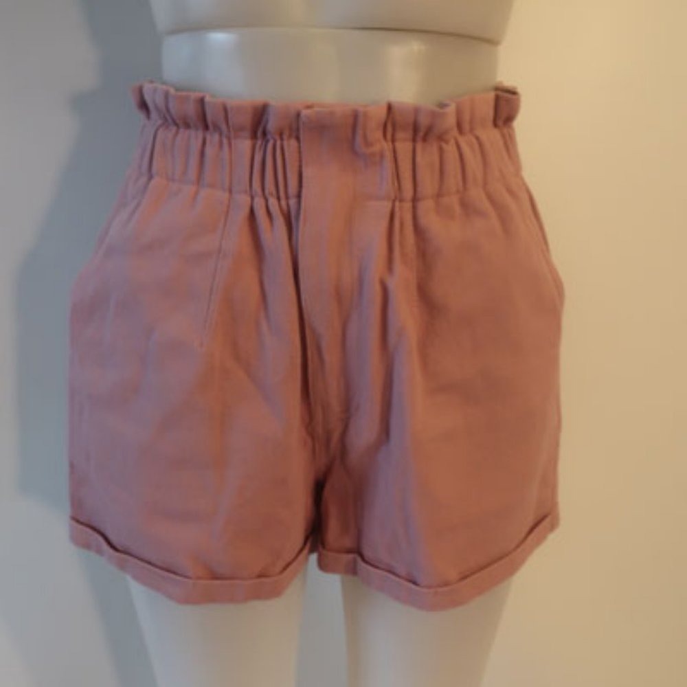 Womens Nest Black Label Paperbag Waist Pink Shorts S *